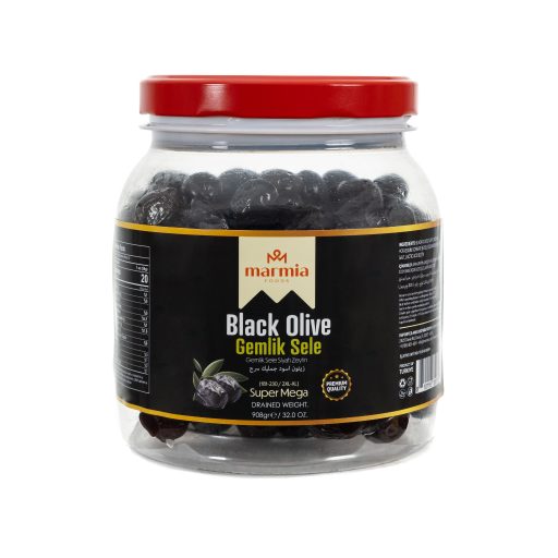 Marmia Gemlik Black Olives 181-230 CLB Super Mega 2 LB