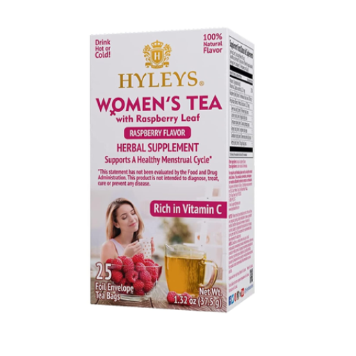 25 CT Women's Tea with Raspberry Leaf Raspberry Flavor Herbal Supplement X 12