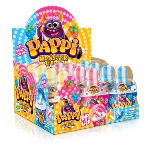 PAPPI Monster Dipper Lollipop Candy (34 GR X 12) X 6