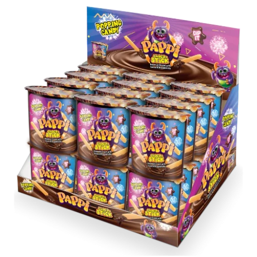 PAPPI Stick Hazelnut Cream Popping Candy (55 GR X 24) X 4