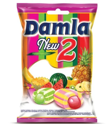 TAYAS Damla W Melon Tropical Fruits Bag 90 GR X 24