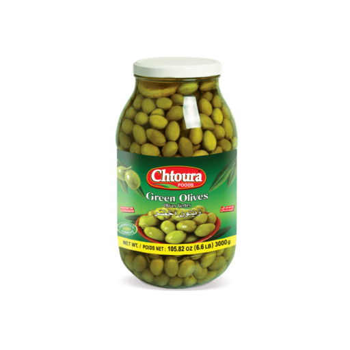 Chtoura Foods Green Olives 3000 GR X 4