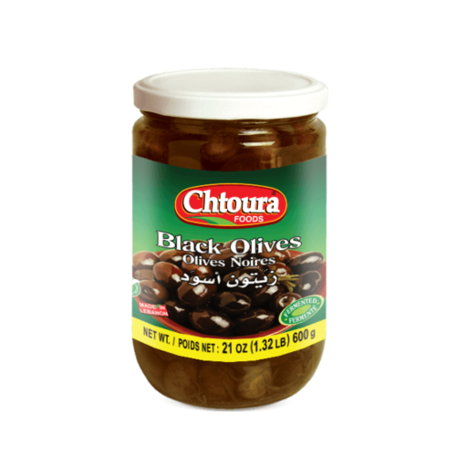 Chtoura Foods Black Olives 600 GR X 12