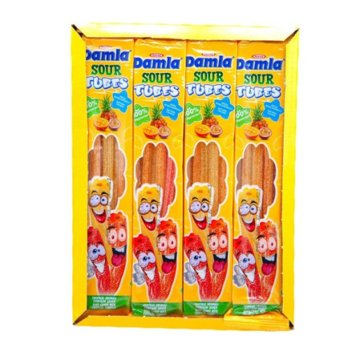 TAYAS Damla Sour Licorice Tubes Tropical Pack (35 GR X 24 PCS) X 8 ITEM NUMBER: 330072