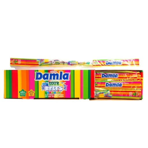 TAYAS Damla Sour Licorice Belts Rainbow 15 GR X 72