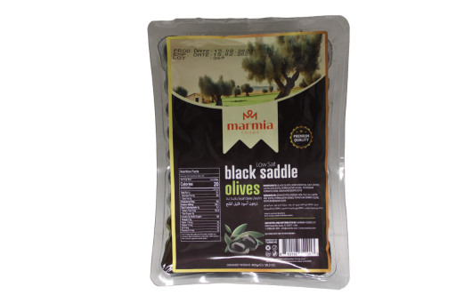 Marmia Black Olives Saddle Low Salt 800 GR X 12