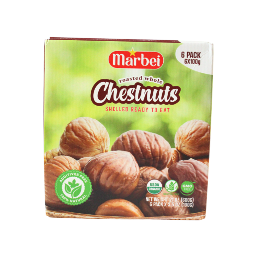 Marbei Roasted Whole Chestnuts (100 G X 6 PCS)