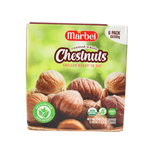 Marbei Roasted Whole Chestnuts (100 G X 6 PCS) X 10